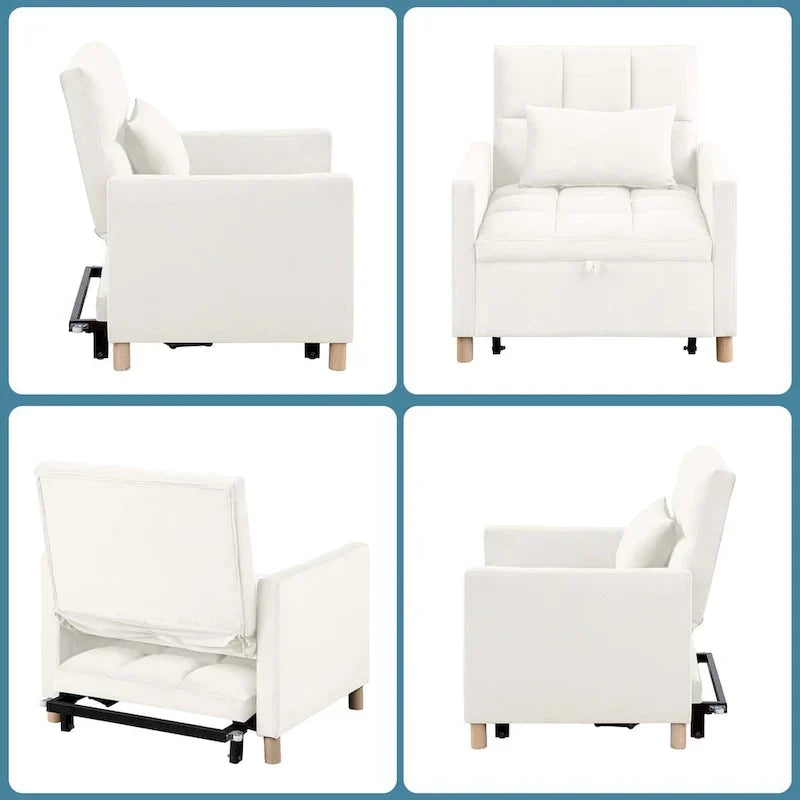 Aukfa Sleeper Chair Bed Convertible Single Sofa Chair with Pillow