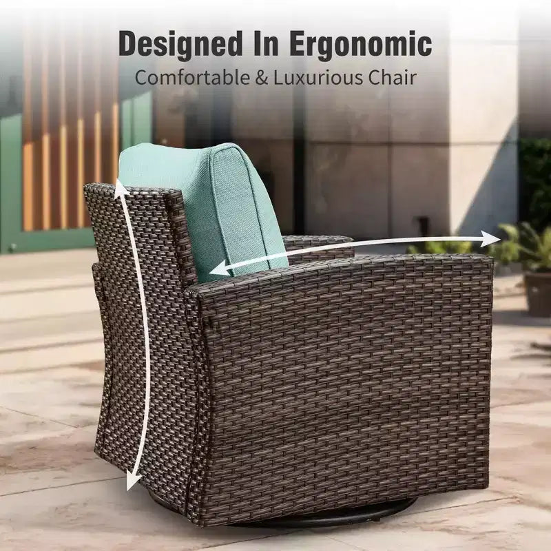 Captiva Designs 7pc Outdoor Patio Wicker Conversation Set with 4Cushioned Single Sofas for Garden Poolside Backyard