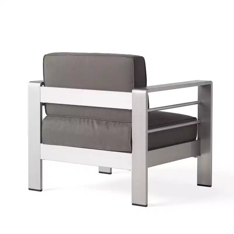Christopher Knight Home Cape Coral Outdoor Aluminum 6 Seater Club Chair Chat Set with Chaise Lounges