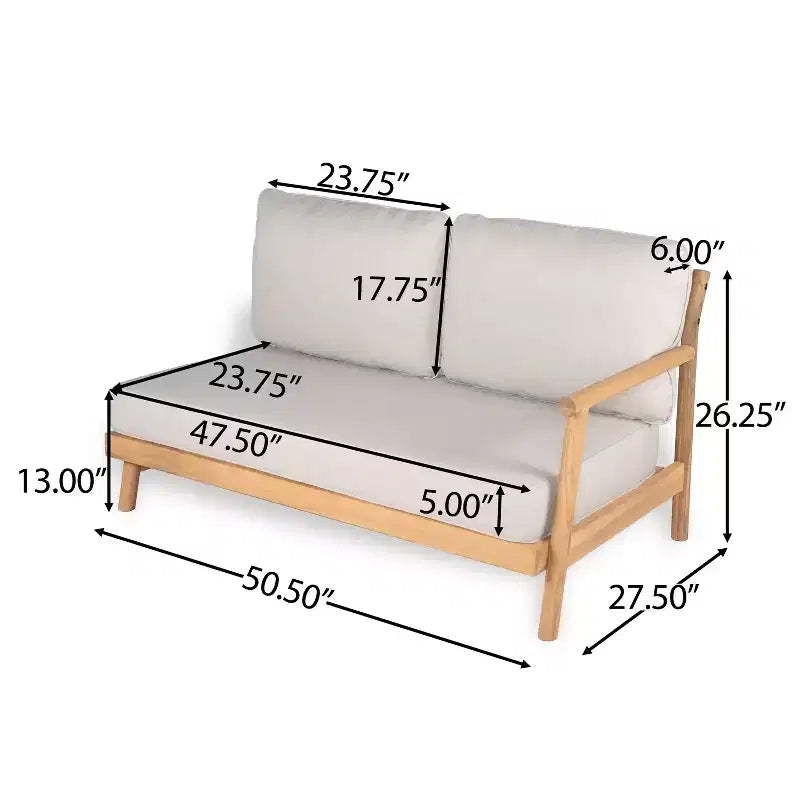 Christopher Knight Home Shane 3 Piece Rustic Patio Acacia Wood Slatted Design Upholstered Seating Set
