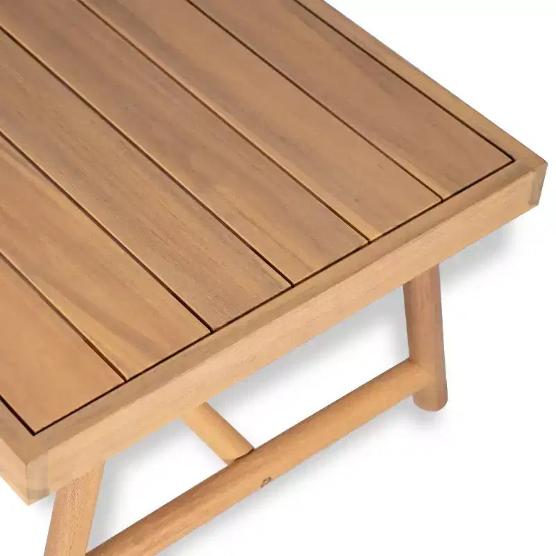 Christopher Knight Home Shane Rustic Outdoor Acacia Wood Upholstered Club Chair and Coffee Table Set