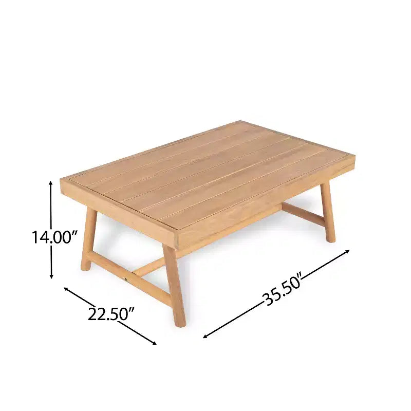 Christopher Knight Home Shane Rustic Outdoor Acacia Wood Upholstered Club Chair and Coffee Table Set