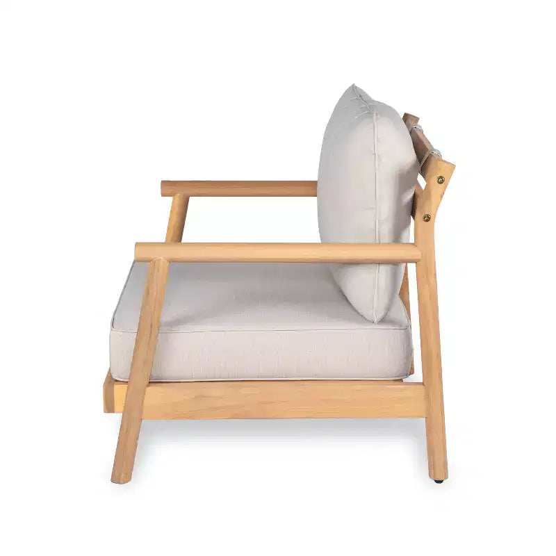 Christopher Knight Home Shane Rustic Outdoor Acacia Wood Upholstered Club Chair and Coffee Table Set