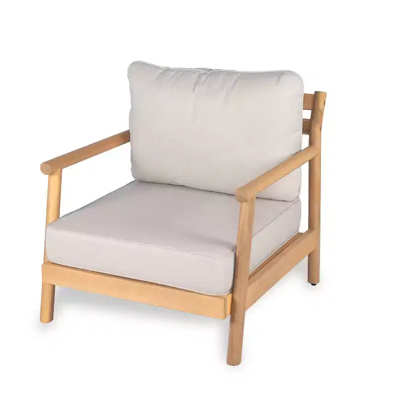 Christopher Knight Home Shane Rustic Outdoor Acacia Wood Upholstered Club Chair and Coffee Table Set