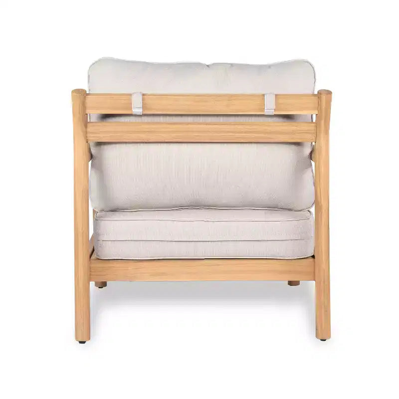 Christopher Knight Home Shane Rustic Outdoor Acacia Wood Upholstered Club Chair and Coffee Table Set