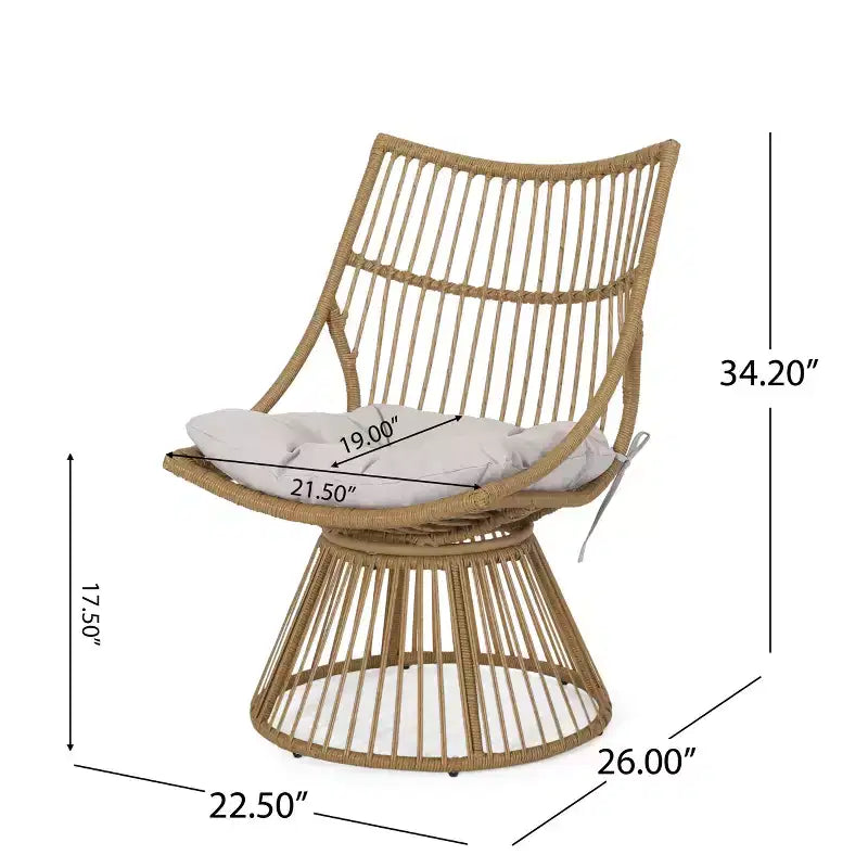 Christopher Knight Home Berton Outdoor Wicker Club Chairs and Side Table Set with Cushion