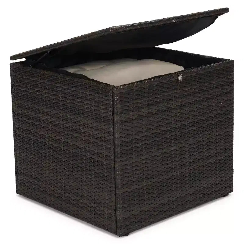 5 Piece Conversation Patio Sets with Cushions, Storage Coffee Table and Side Table