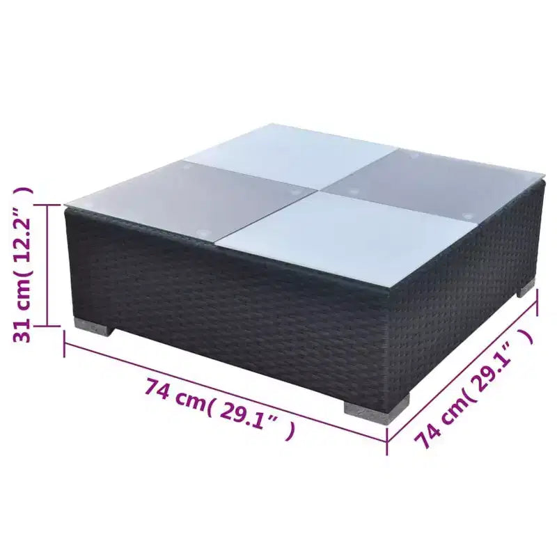 vidaXL Lounge Set Black