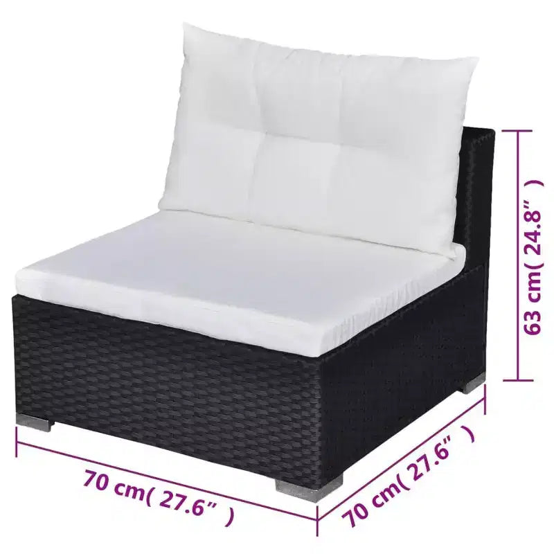 vidaXL Lounge Set Black