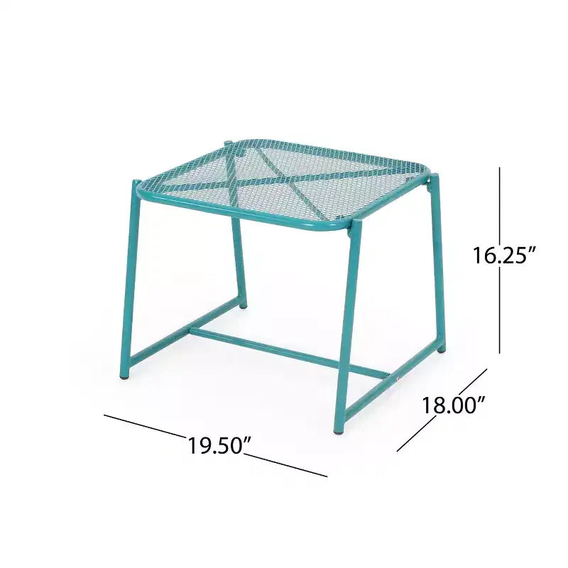 Christopher Knight Home James Outdoor 3 Piece Chat Set with Powder-Coated Iron Shell Chairs and Mesh Table