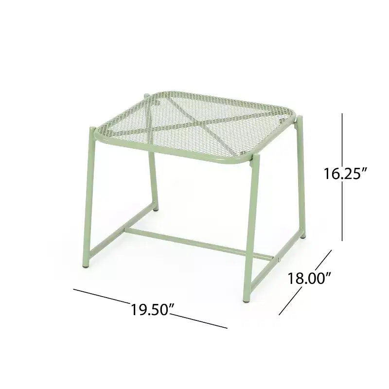Christopher Knight Home James Outdoor 3 Piece Chat Set with Powder-Coated Iron Shell Chairs and Mesh Table