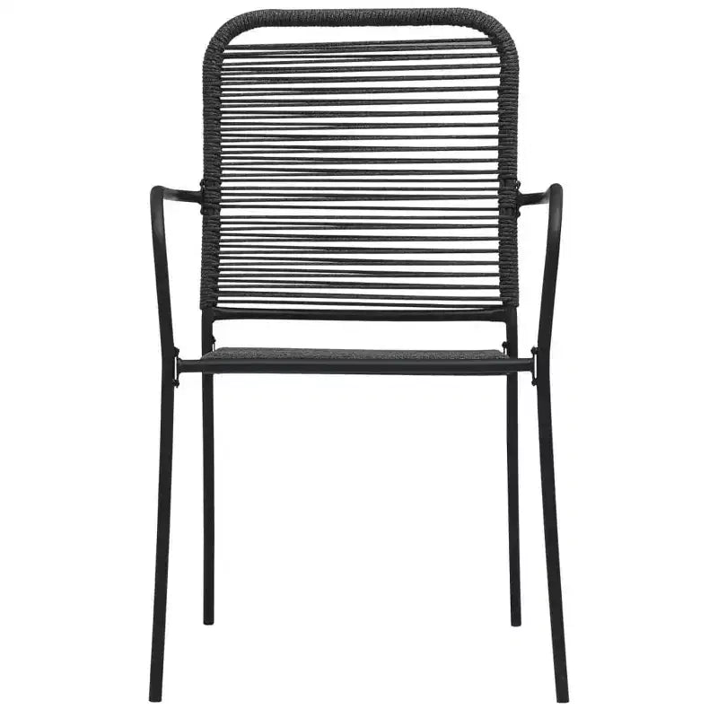 vidaXL Garden Dining Set 5/7 Piece Cotton Rope and Steel Black Outdoor Patio
