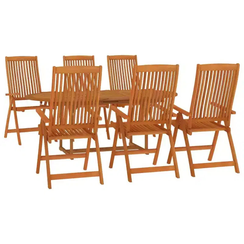 vidaXL Patio Dining Set Outdoor Extendable Table and Chair Solid Eucalyptus Wood