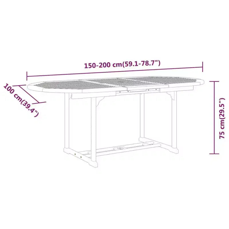vidaXL Patio Dining Set Outdoor Extendable Table and Chair Solid Eucalyptus Wood