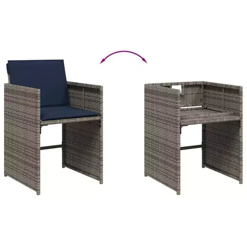 vidaXL Patio Dining Set Set of 8 Gray
