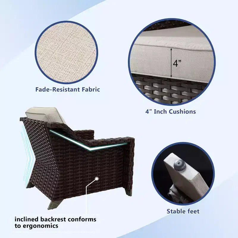 UPTIOT 5-Piece Outdoor Conversation Set