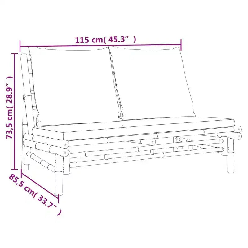 vidaXL Garden Lounge Set Natural Bamboo,