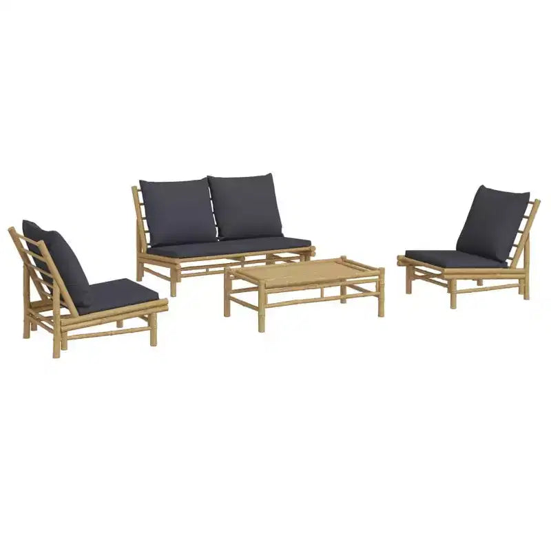 vidaXL Garden Lounge Set Natural Bamboo,