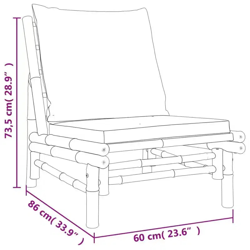 vidaXL Garden Lounge Set Natural Bamboo,