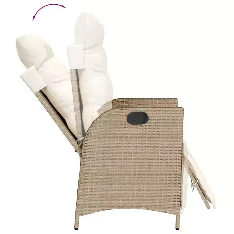 vidaXL Patio Dining Set with Cushions in Poly Rattan