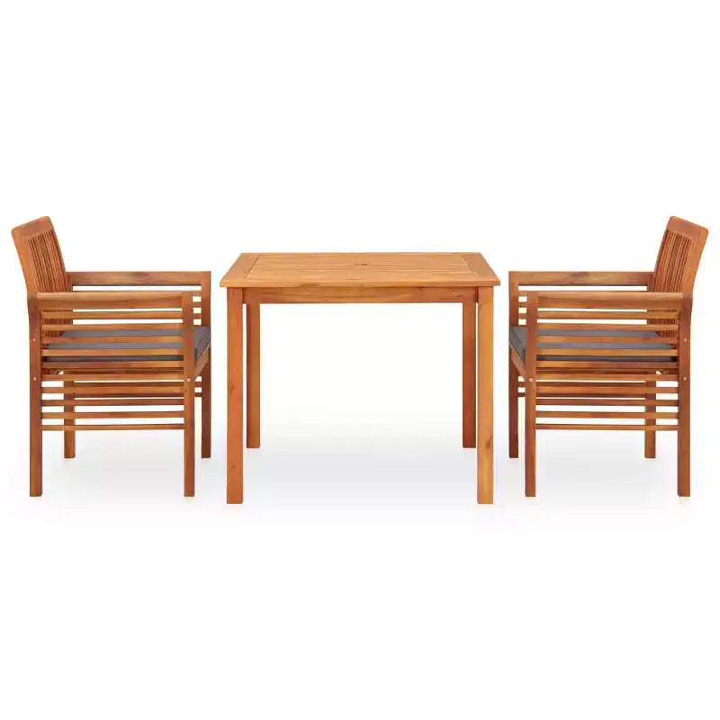 vidaXL Solid Acacia Wood 3/Outdoor Dining Set with Cushions