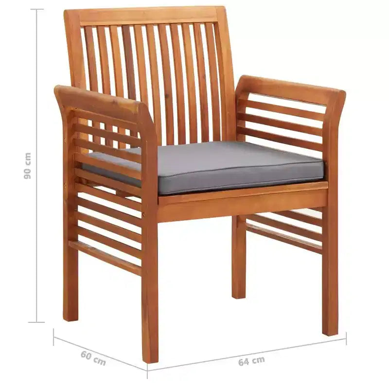 vidaXL Solid Acacia Wood 3/Outdoor Dining Set with Cushions