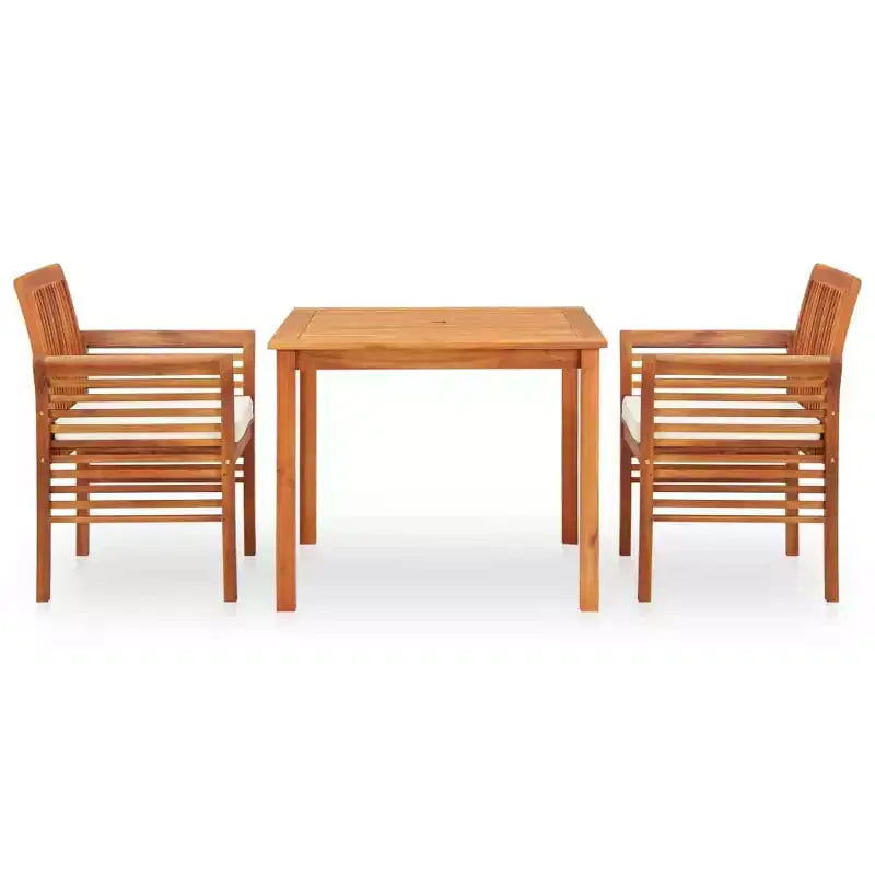 vidaXL Solid Acacia Wood 3/Outdoor Dining Set with Cushions