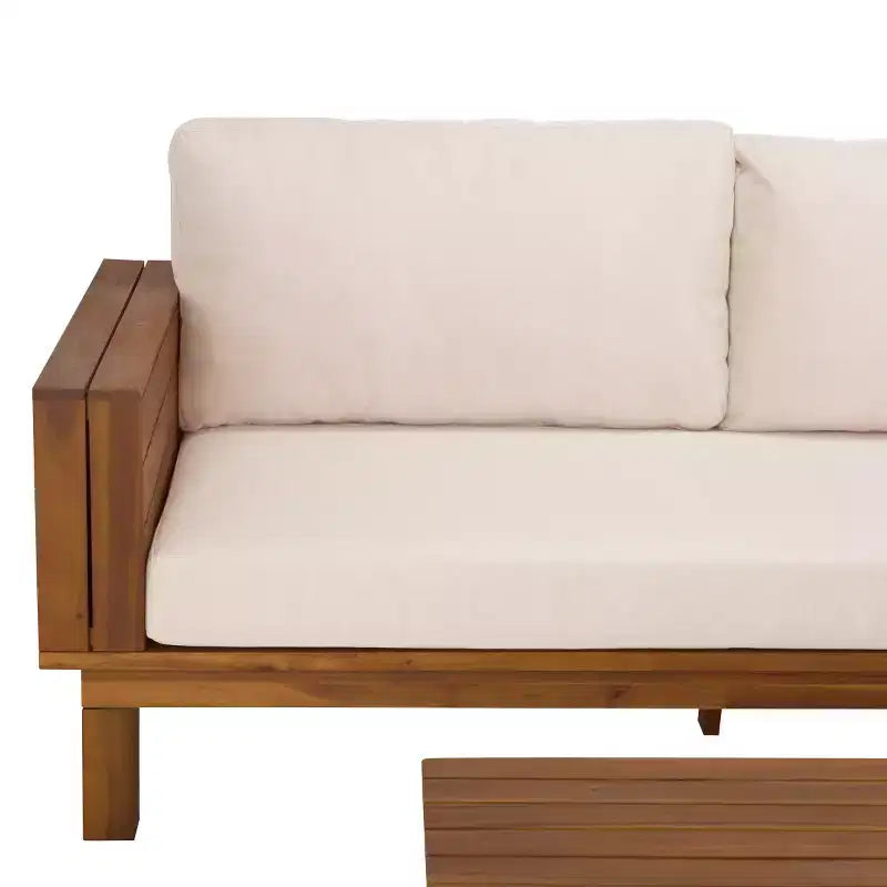Napol 4 PC Acacia Patio Seating Set W/ Cushions - Indoor/Outdoor - PAT6806 - Safavieh