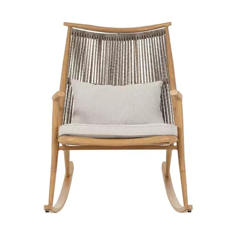 Christopher Knight Home Florette 2 Piece Outdoor Rattan Rocking Chair with Ceramic Tile End Table