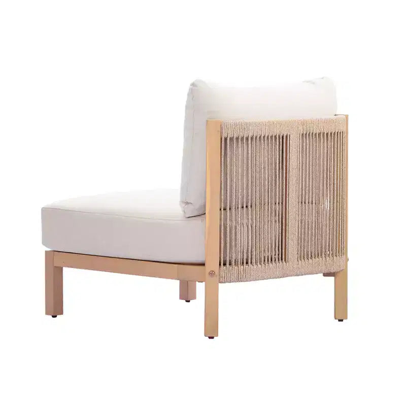 Christopher Knight Home Phanupong Modern 3 Piece Acacia Wood Patio Seating Set with Rope Woven and Slatted Design