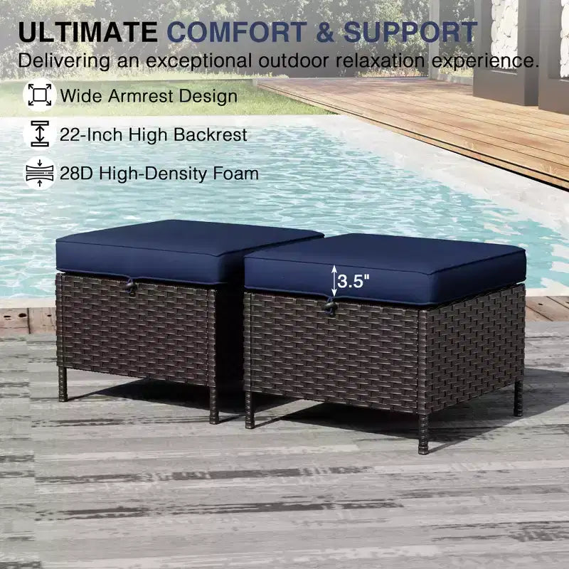 UPTIOT Modular Outdoor Sofa Set with Convertible Ottomans and All-Weather Cushions