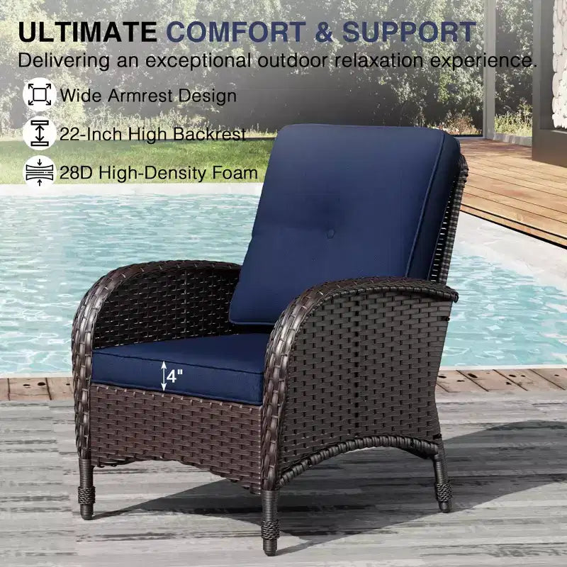 UPTIOT 8-Piece Outdoor Patio Set with 3-Seat Sofa, Swivel Chairs, Wicker Chairs, Ottomans & Side Table for Ultimate Comfort