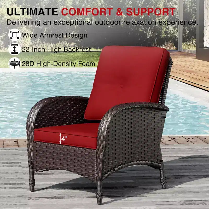 UPTIOT 8-Piece Outdoor Patio Set with 3-Seat Sofa, Swivel Chairs, Wicker Chairs, Ottomans & Side Table for Ultimate Comfort