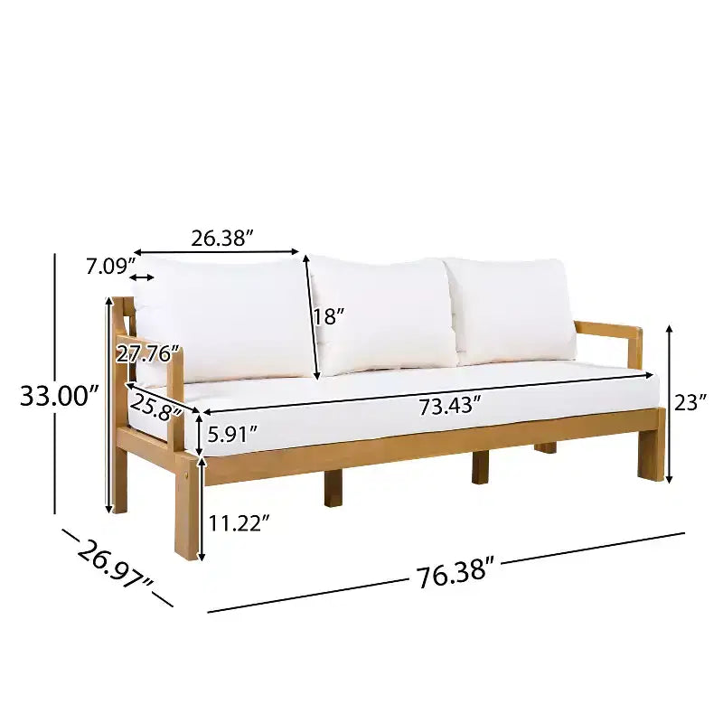 Christopher Knight Home Ivetta Modern 3 Piece Patio Acacia Wood Seating Set and Coffee Table