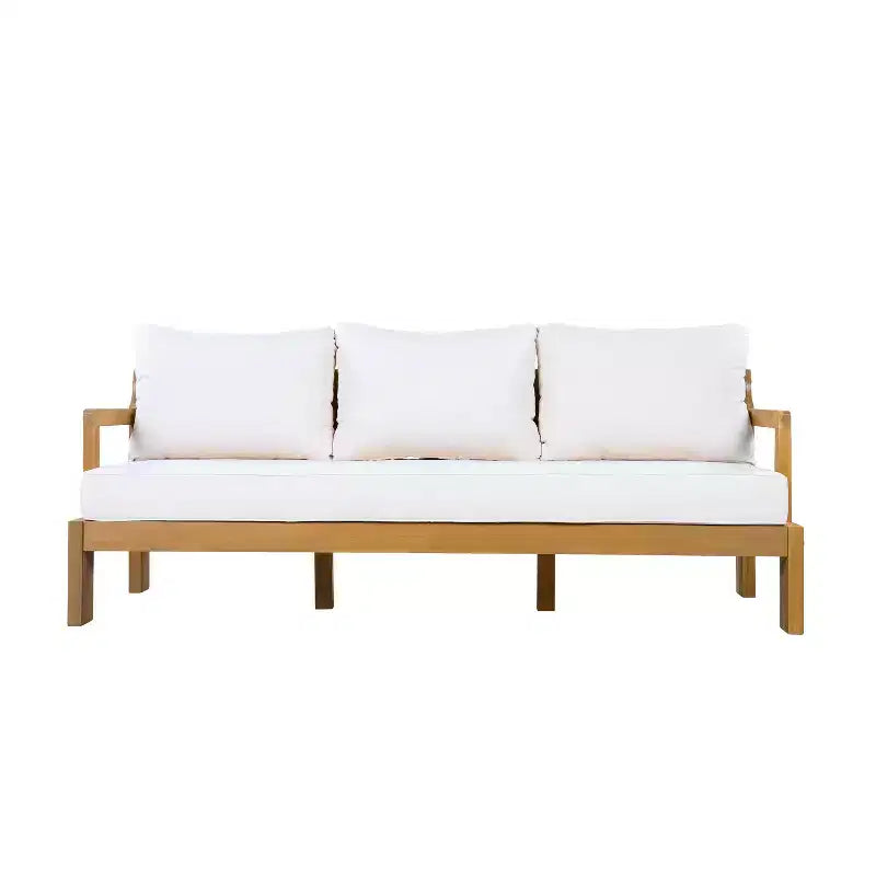 Christopher Knight Home Ivetta Modern 3 Piece Patio Acacia Wood Seating Set and Coffee Table