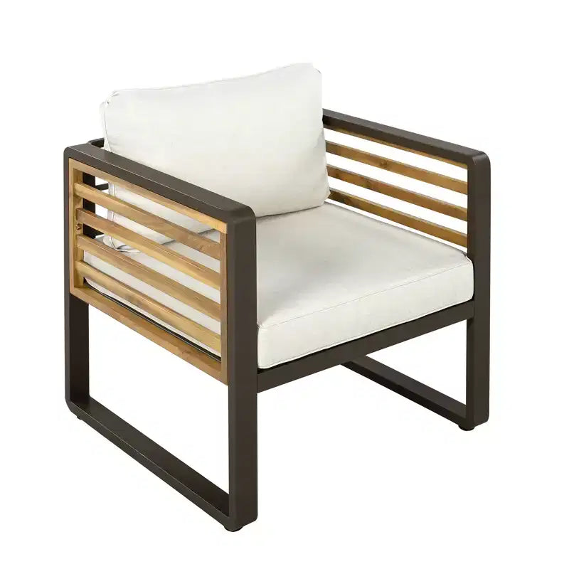Polibi 4-Piece Outdoor Patio Conversation Set with Removable Cushions