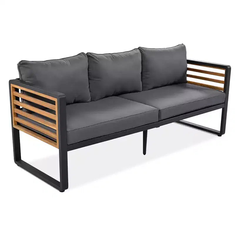 Polibi 4-Piece Outdoor Patio Conversation Set with Removable Cushions
