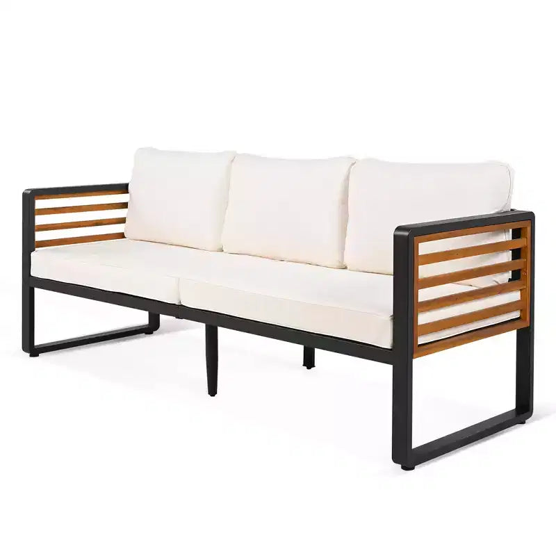 Polibi 4-Piece Outdoor Patio Conversation Set with Removable Cushions