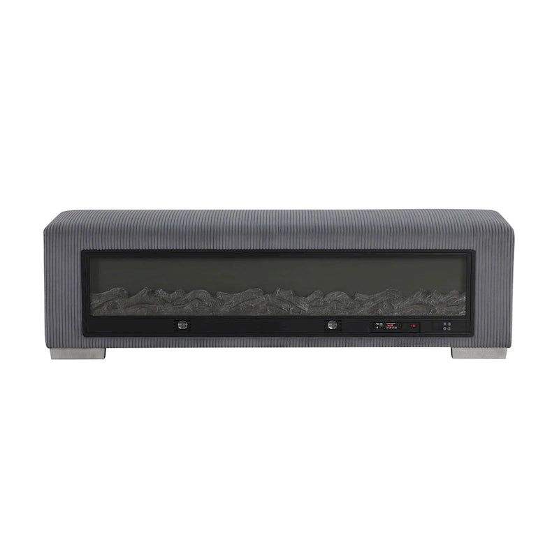 Chenille-Sitzbank mit Kamin-Simulator und Bluetooth-Audio