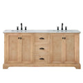 Hervas Bath Vanity with Natural Marble Top without Mirror
