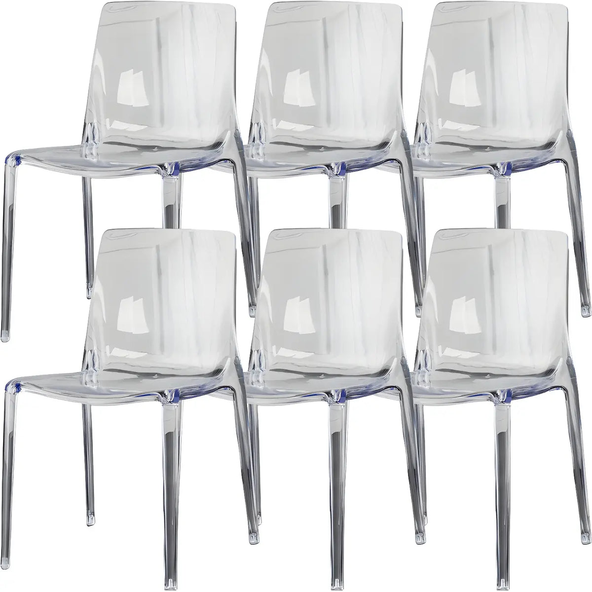 Amber Acrylic Armless Low Back Dining Chair
