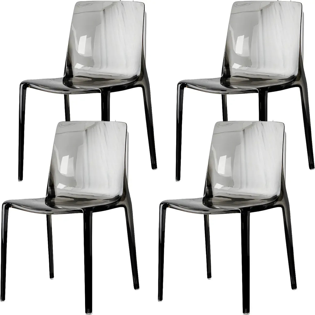 Amber Acrylic Armless Low Back Dining Chair