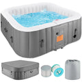 4-6 Person Outdoor Inflatable Hot Tub Spa with Control Panel & 130 Jets, Insulated Tub Cover & Floor Protector - 75?¡ÀW