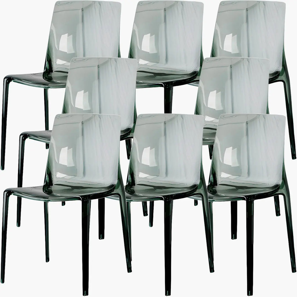 Amber Acrylic Armless Low Back Dining Chair
