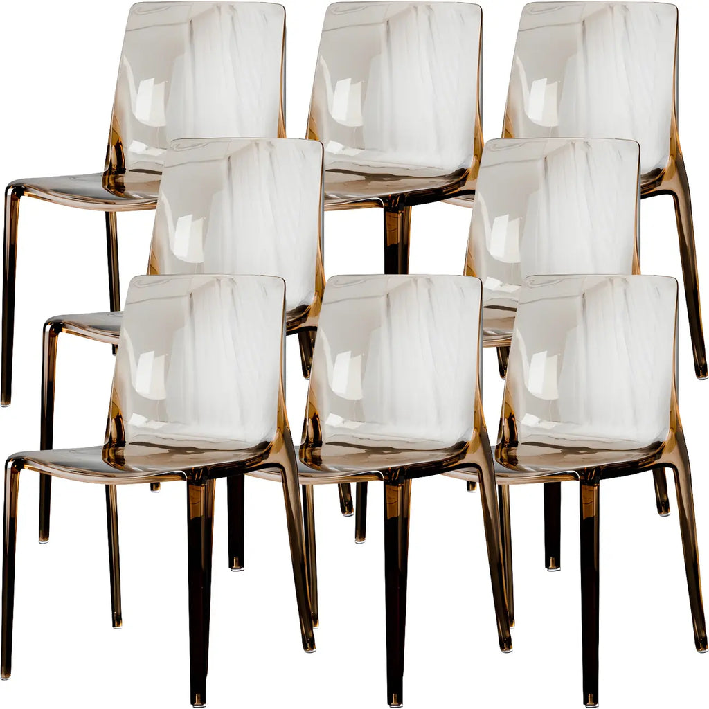 Amber Acrylic Armless Low Back Dining Chair