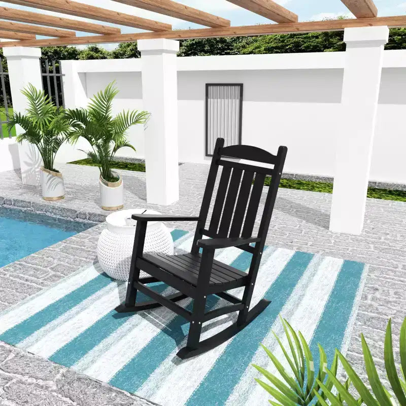 WestinTrends 2-Piece Classic Porch Rocking Chair With Side Table Set