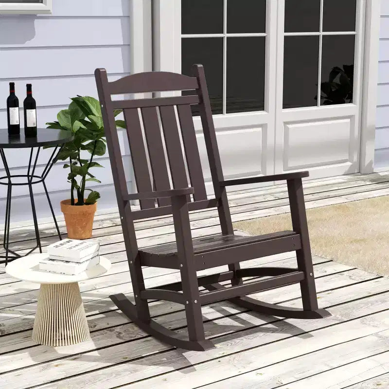 WestinTrends 3 Piece Outdoor Porch Rocking Chairs with Round Side Table Set