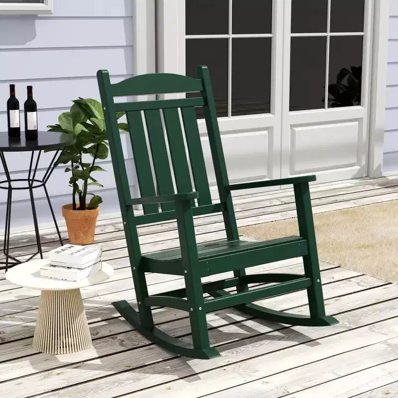 WestinTrends 3 Piece Outdoor Porch Rocking Chairs with Round Side Table Set