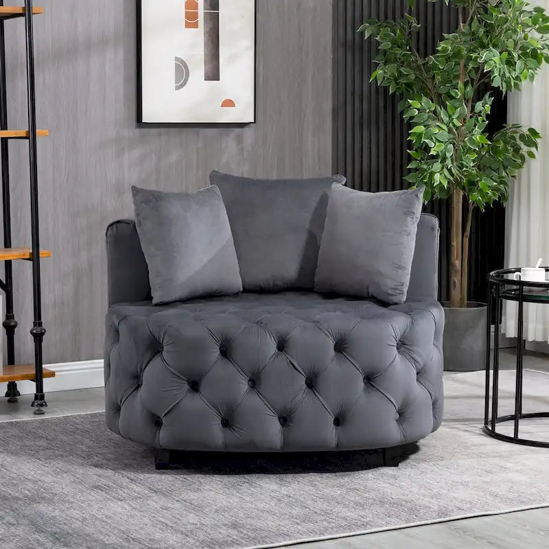 A&A Furniture Classic Barrel Accent Chair for Modern Leisure Living Space