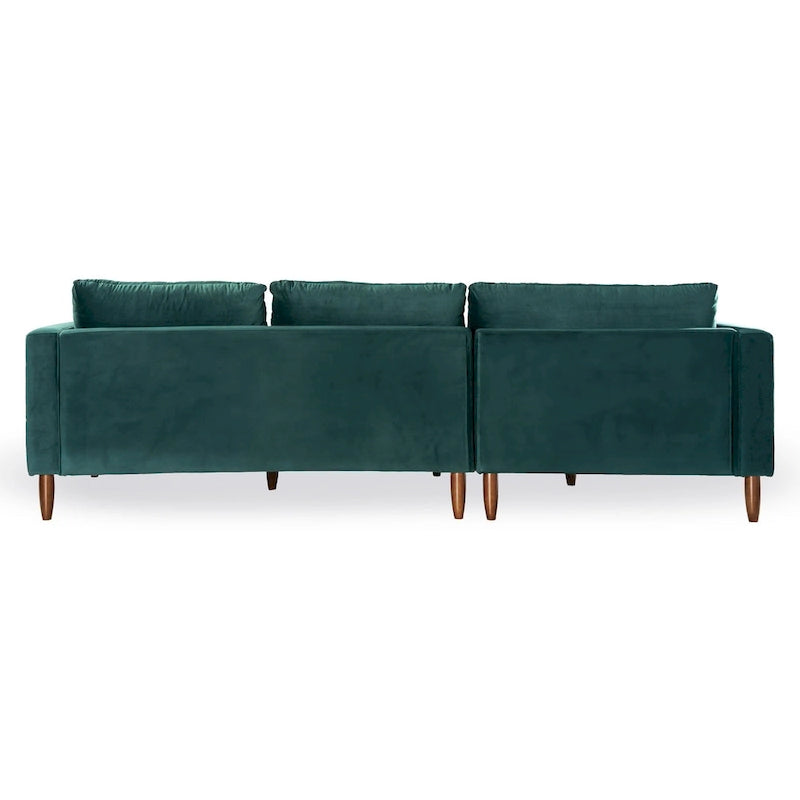 Mid-Century Modern L-förmiges Samt-Sofa mit Kissenrücken